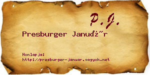Presburger Január névjegykártya